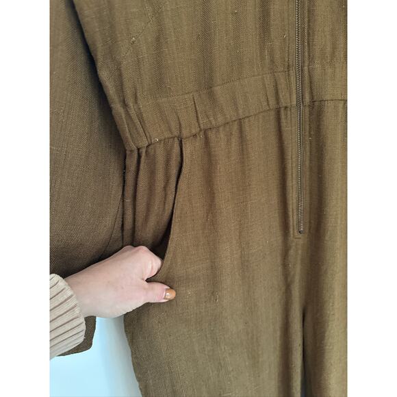 DOEN Serre Jumpsuit 100% Silk in Brown - Medium - Picture 7 of 9